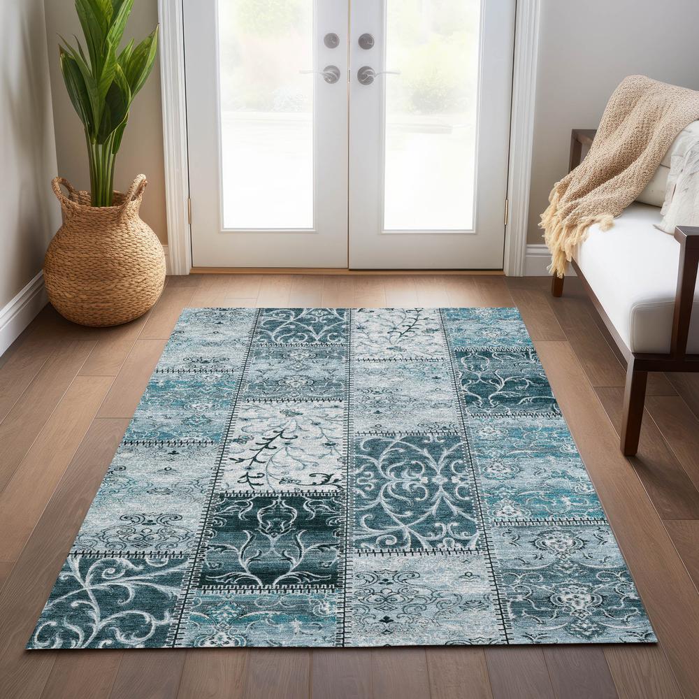 Chantille ACN566 Teal 3' x 5' Rug. Picture 7