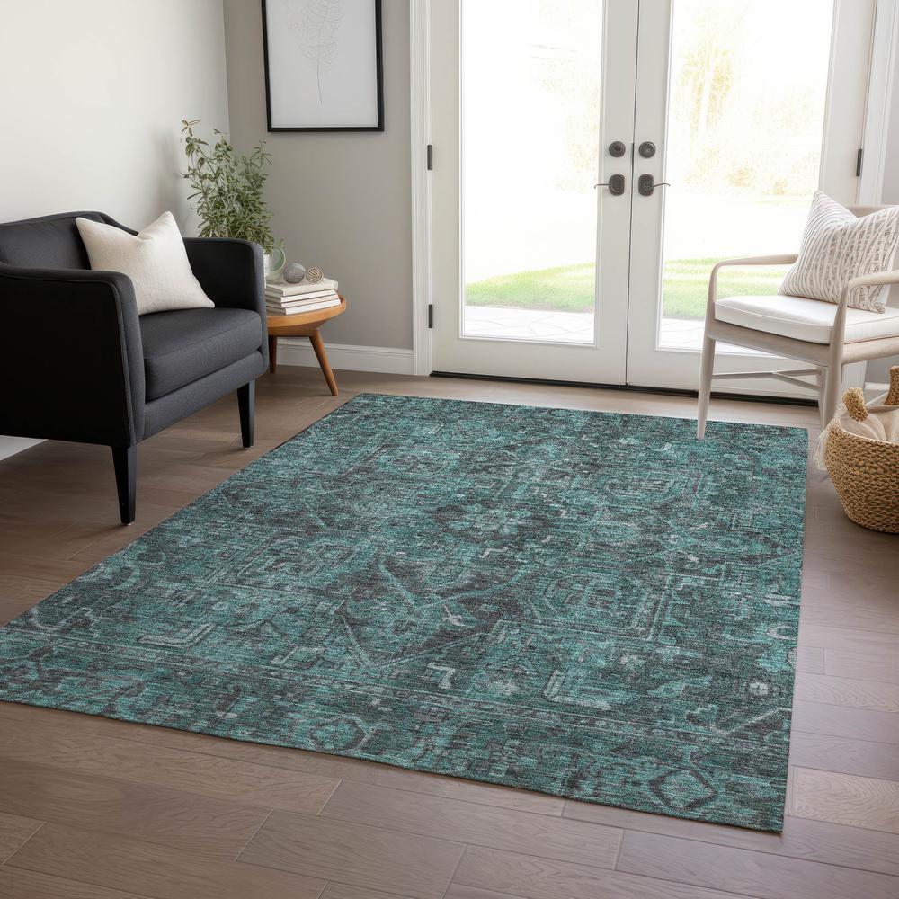 Chantille ACN571 Teal 3' x 5' Rug. Picture 7