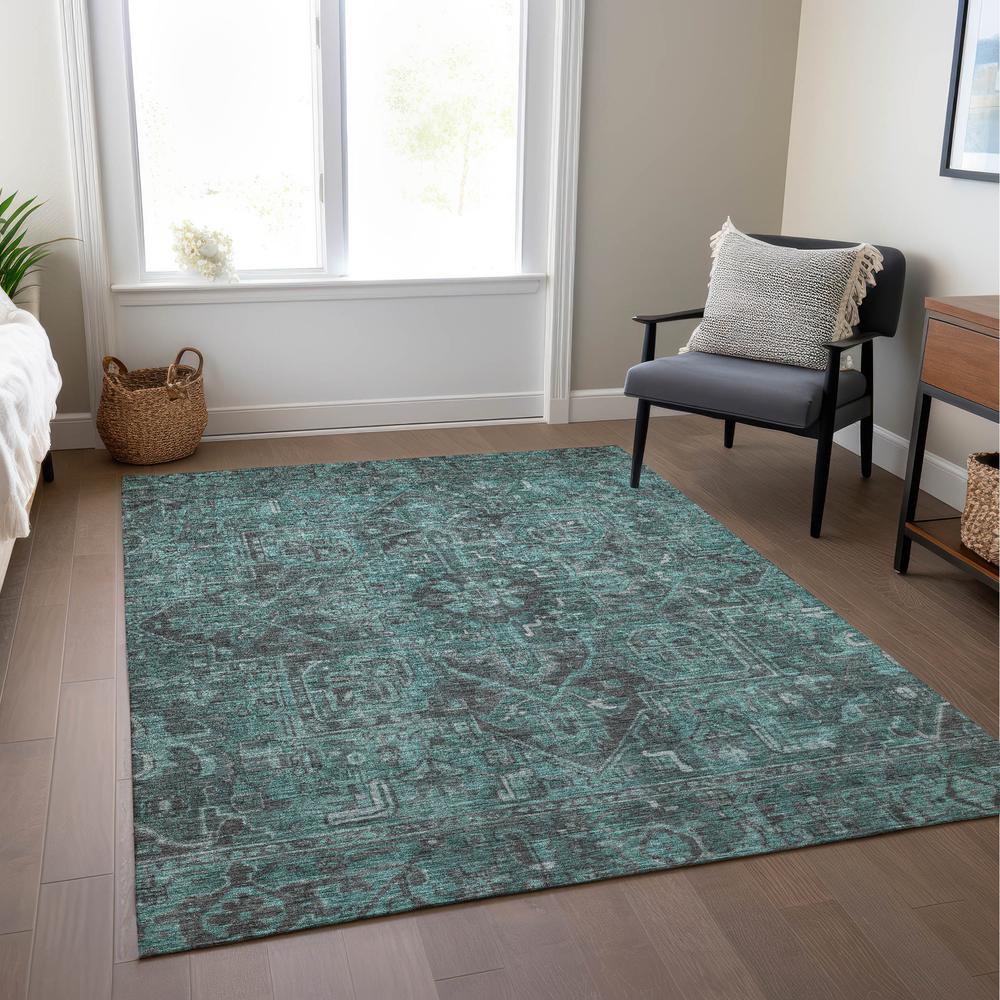 Chantille ACN571 Teal 3' x 5' Rug. Picture 8