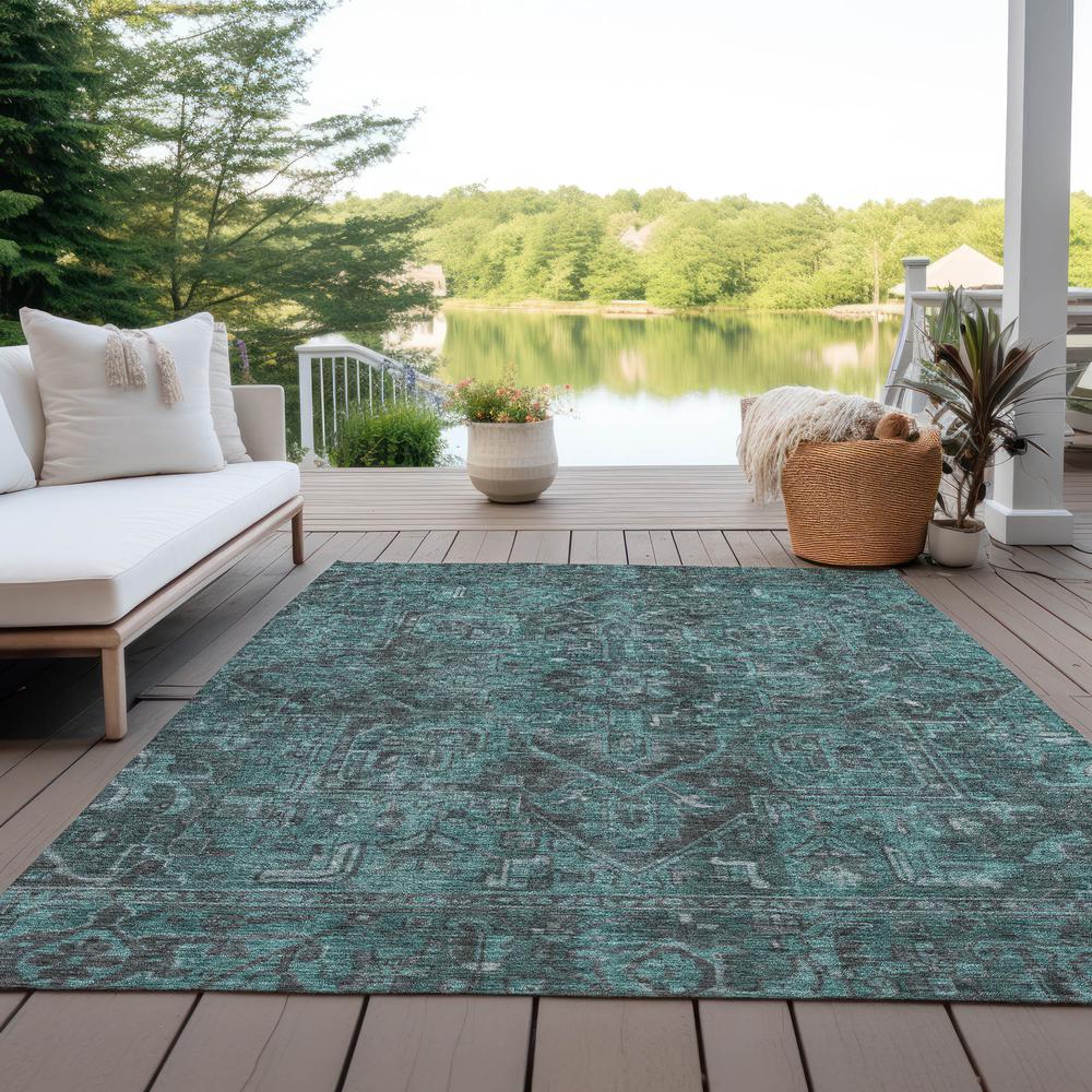 Chantille ACN571 Teal 3' x 5' Rug. Picture 9