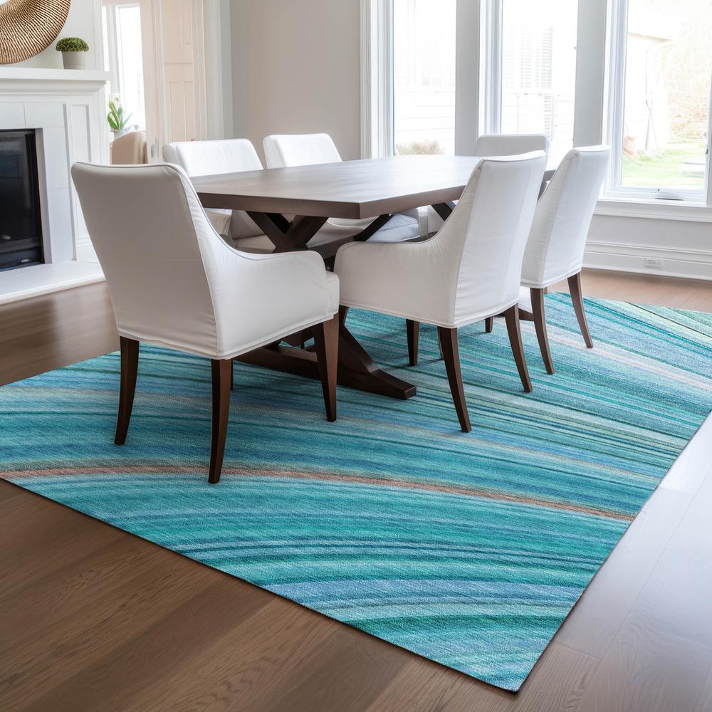 Chantille ACN585 Teal 3' x 5' Rug. Picture 6