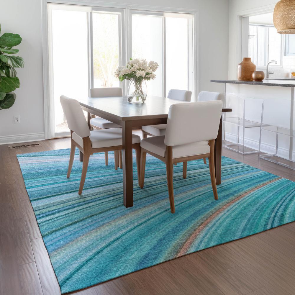 Chantille ACN585 Teal 3' x 5' Rug. Picture 7