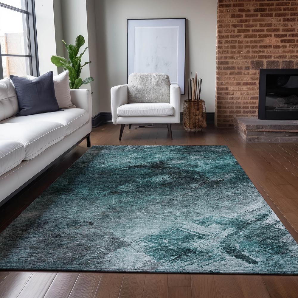 Chantille ACN590 Teal 3' x 5' Rug. Picture 6
