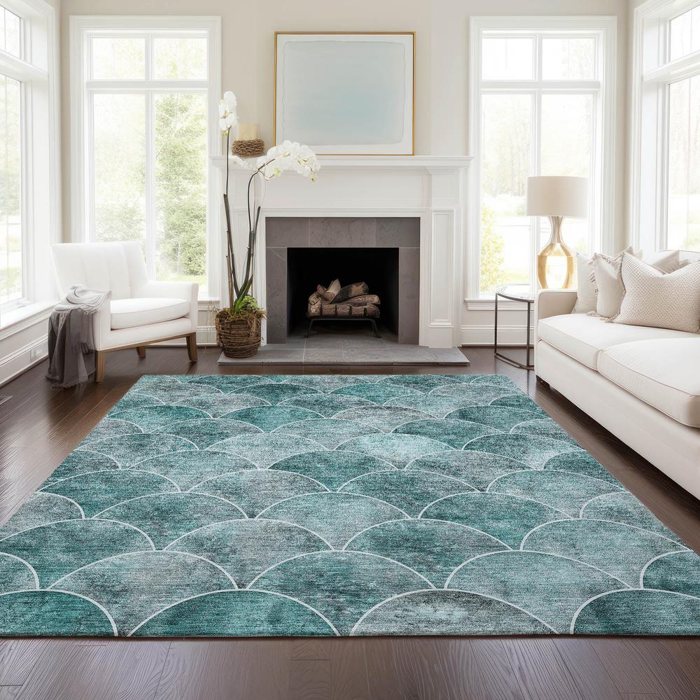 Chantille ACN594 Teal 3' x 5' Rug. Picture 6