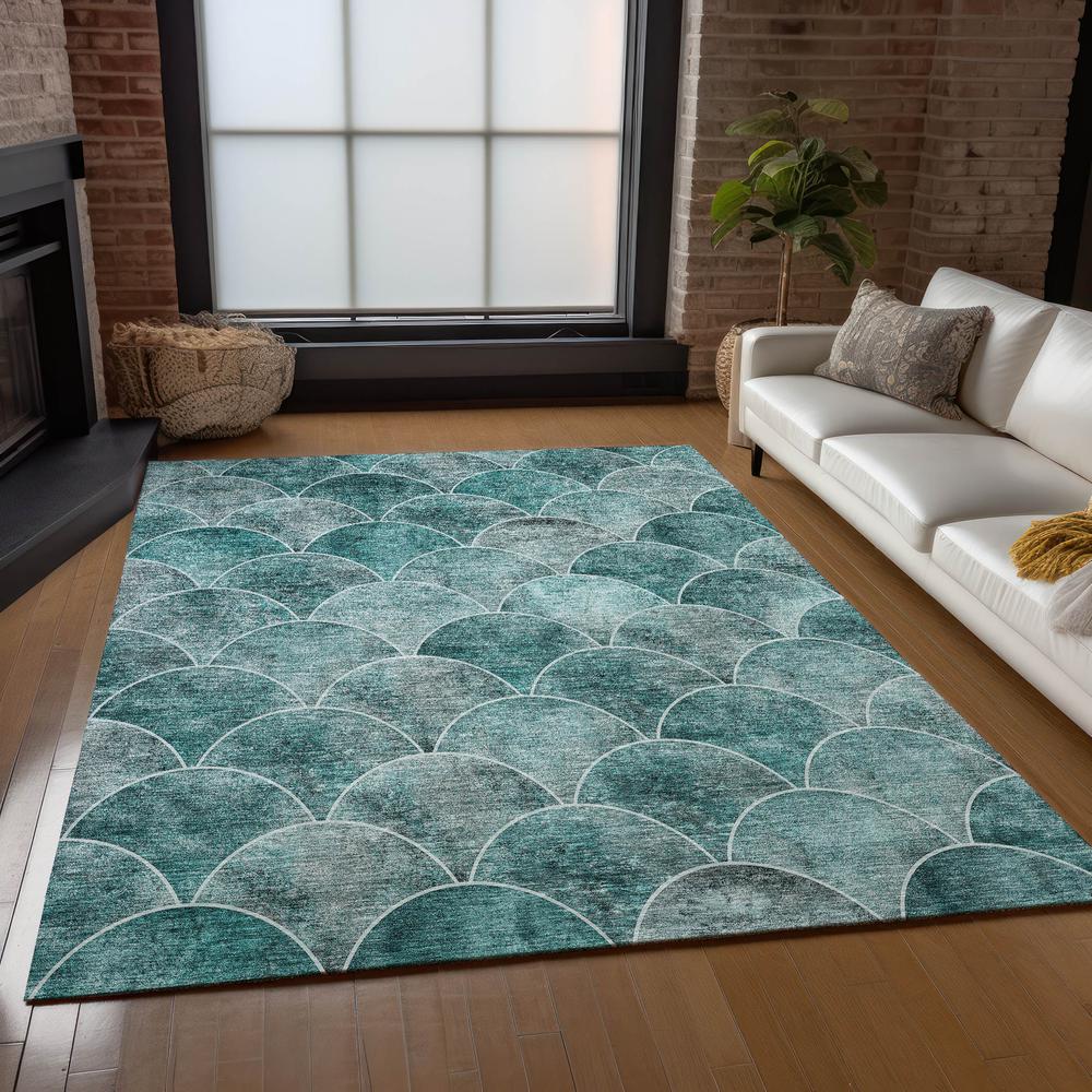 Chantille ACN594 Teal 3' x 5' Rug. Picture 7