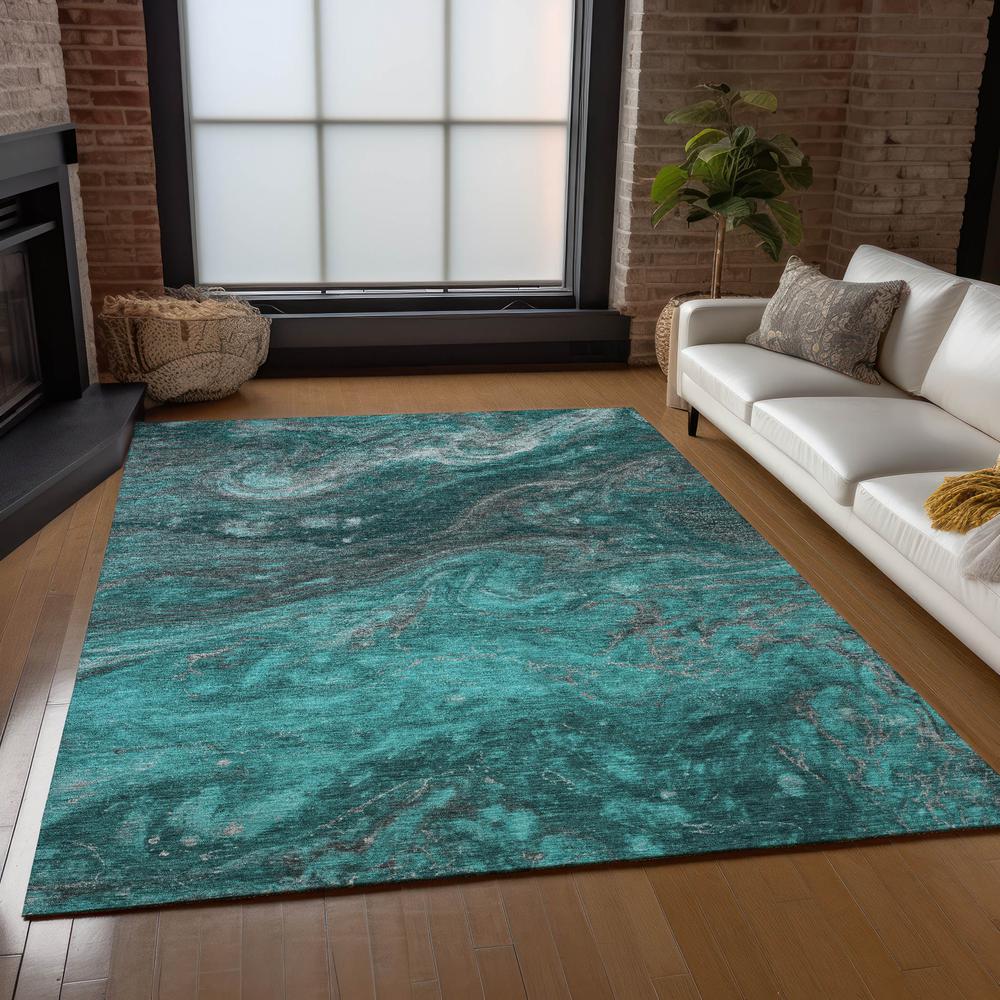 Chantille ACN599 Teal 3' x 5' Rug. Picture 7