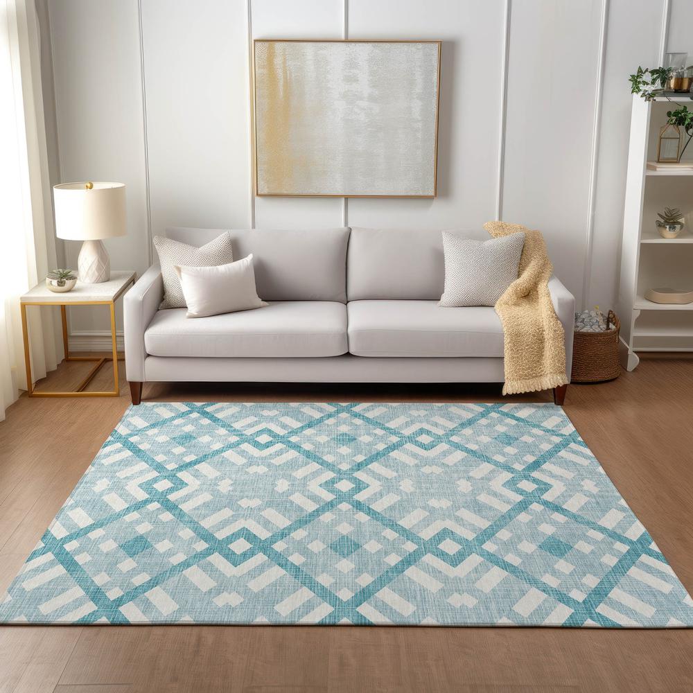 Chantille ACN616 Teal 3' x 5' Rug. Picture 6