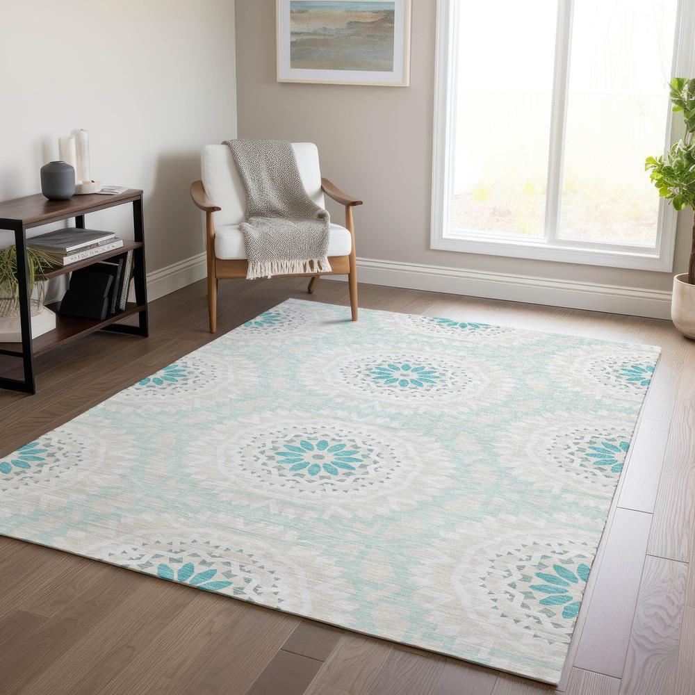 Chantille ACN619 Teal 3' x 5' Rug. Picture 6