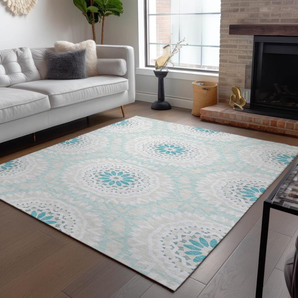 Chantille ACN619 Teal 3' x 5' Rug. Picture 7