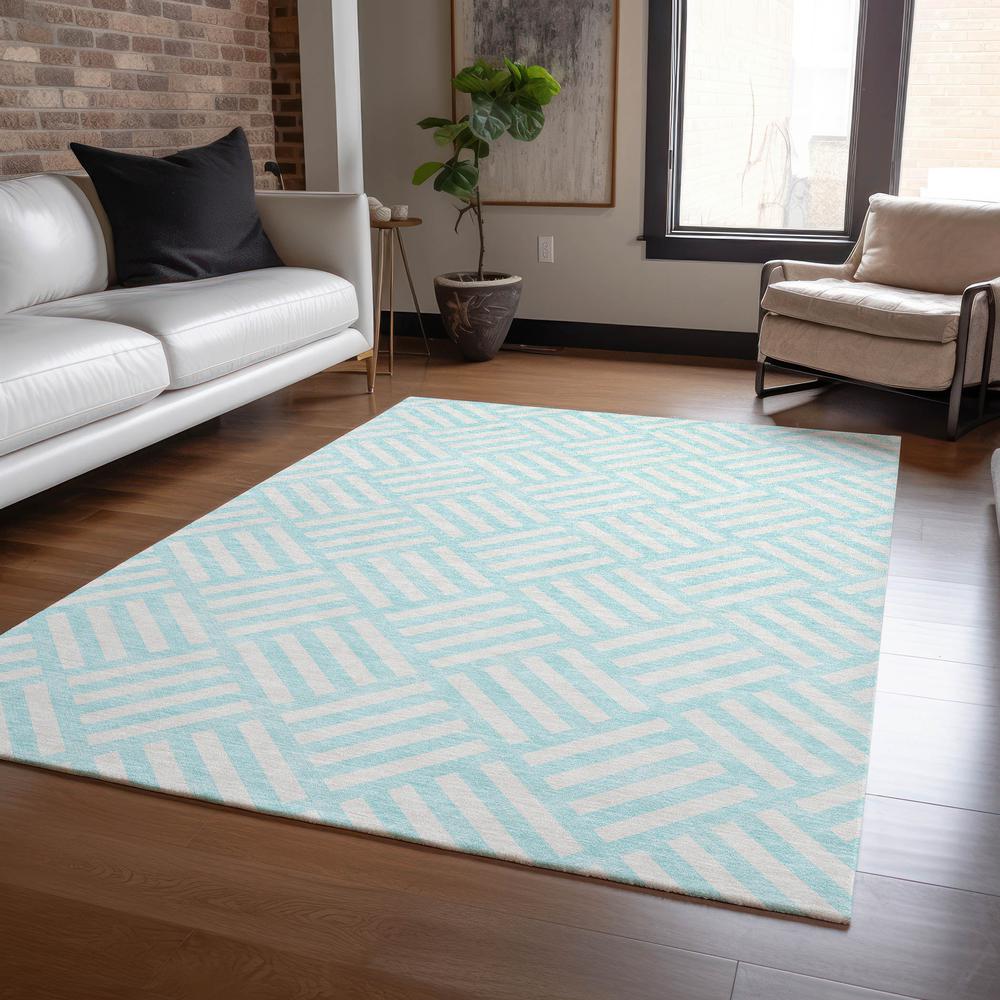 Chantille ACN620 Teal 3' x 5' Rug. Picture 6