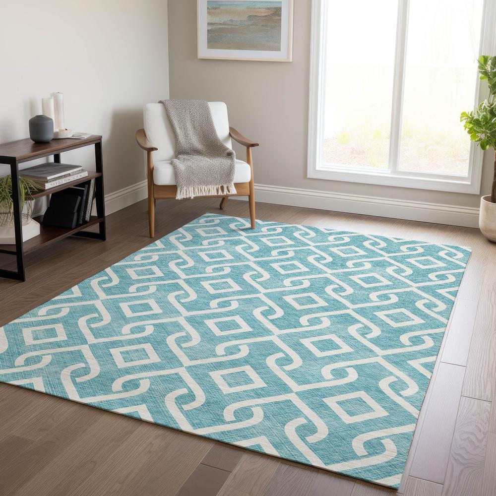 Chantille ACN621 Teal 3' x 5' Rug. Picture 7