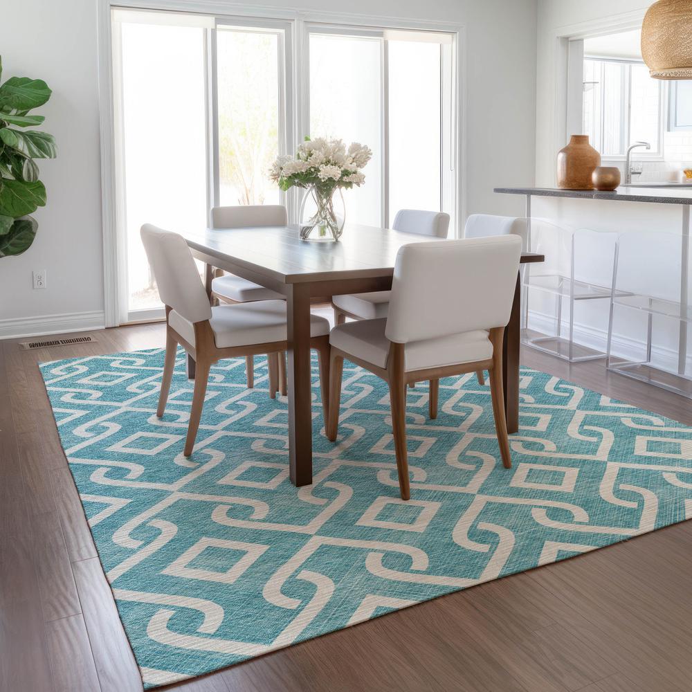 Chantille ACN621 Teal 3' x 5' Rug. Picture 8