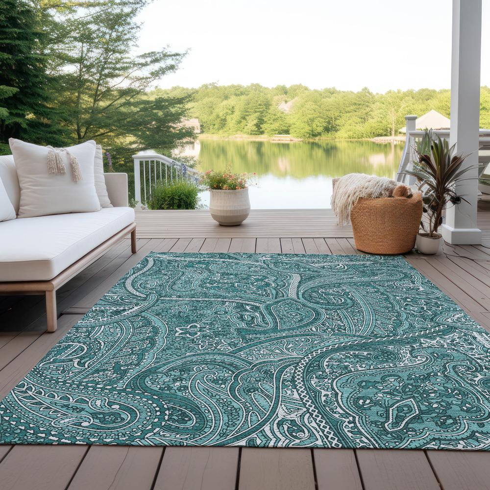 Chantille ACN623 Teal 2'6" x 3'10" Rug. Picture 9