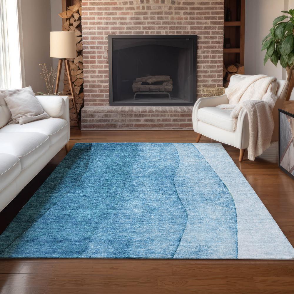 Chantille ACN625 Teal 3' x 5' Rug. Picture 6
