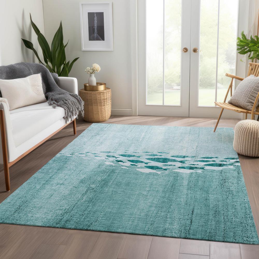 Chantille ACN627 Teal 3' x 5' Rug. Picture 6