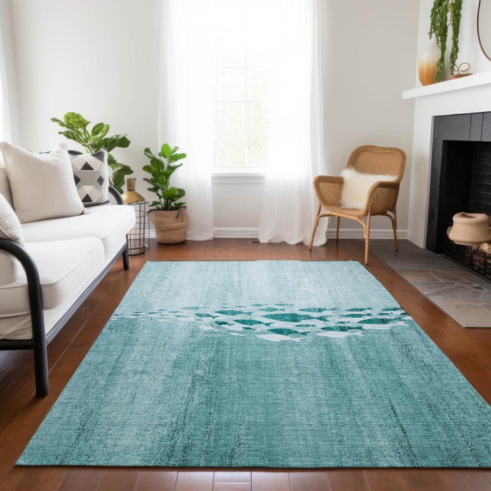 Chantille ACN627 Teal 3' x 5' Rug. Picture 7
