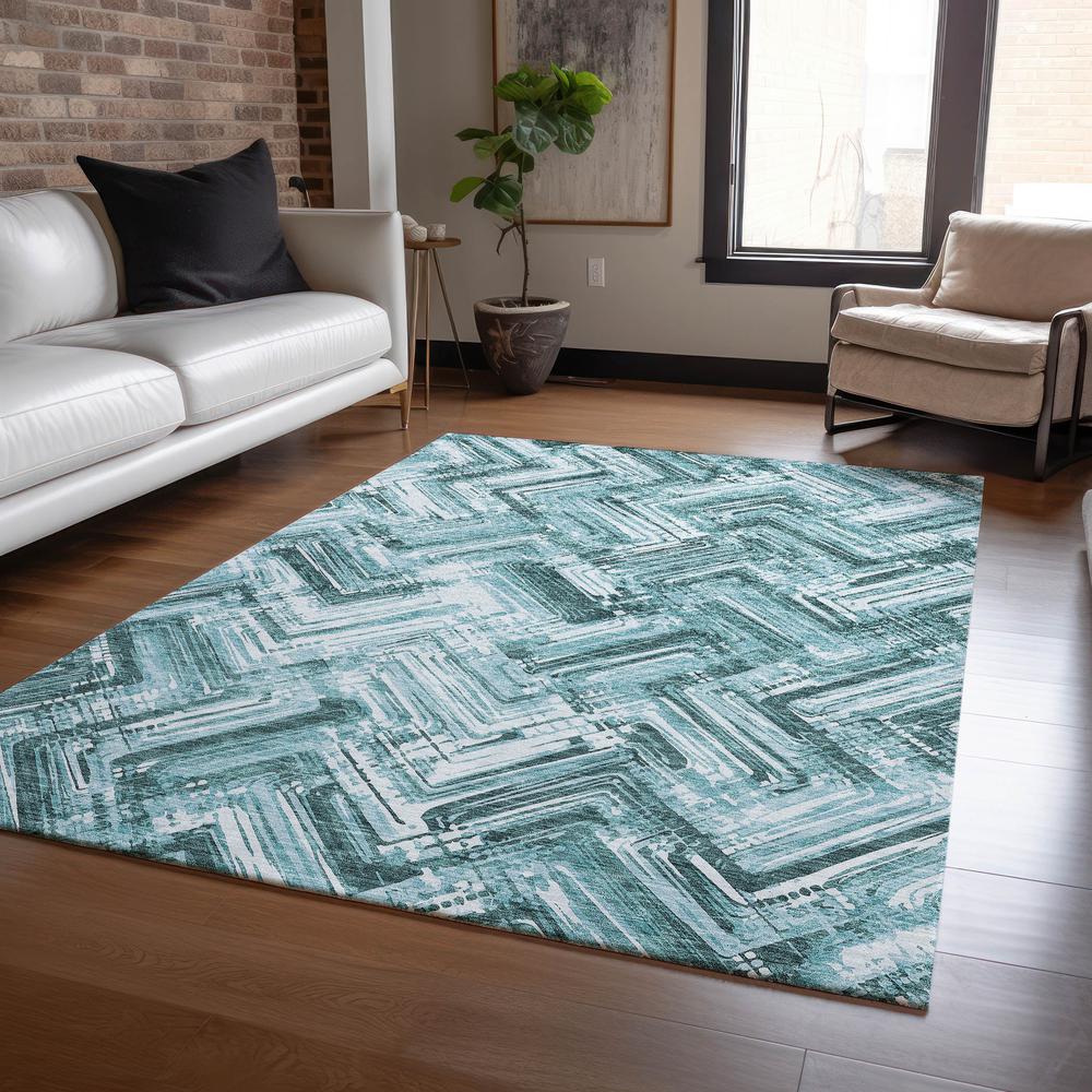 Chantille ACN630 Teal 3' x 5' Rug. Picture 6
