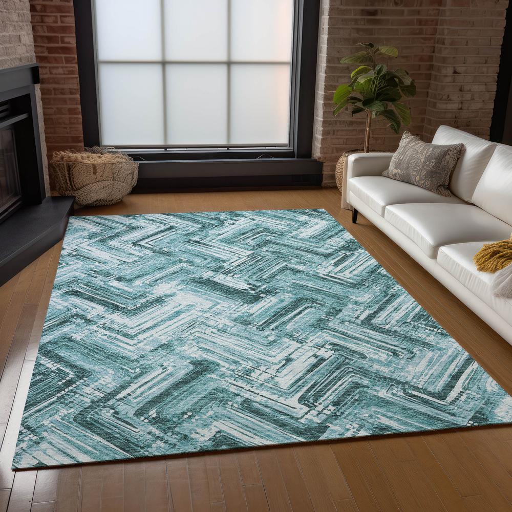 Chantille ACN630 Teal 3' x 5' Rug. Picture 7