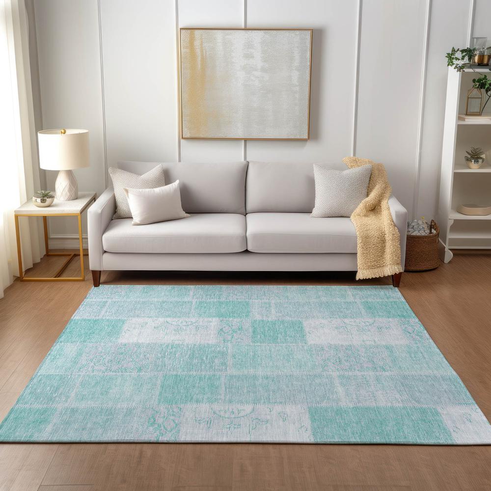 Chantille ACN631 Teal 3' x 5' Rug. Picture 6