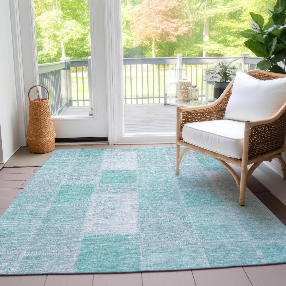 Chantille ACN631 Teal 3' x 5' Rug. Picture 7