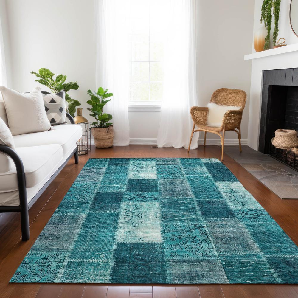 Chantille ACN631 Teal 3' x 5' Rug. Picture 7