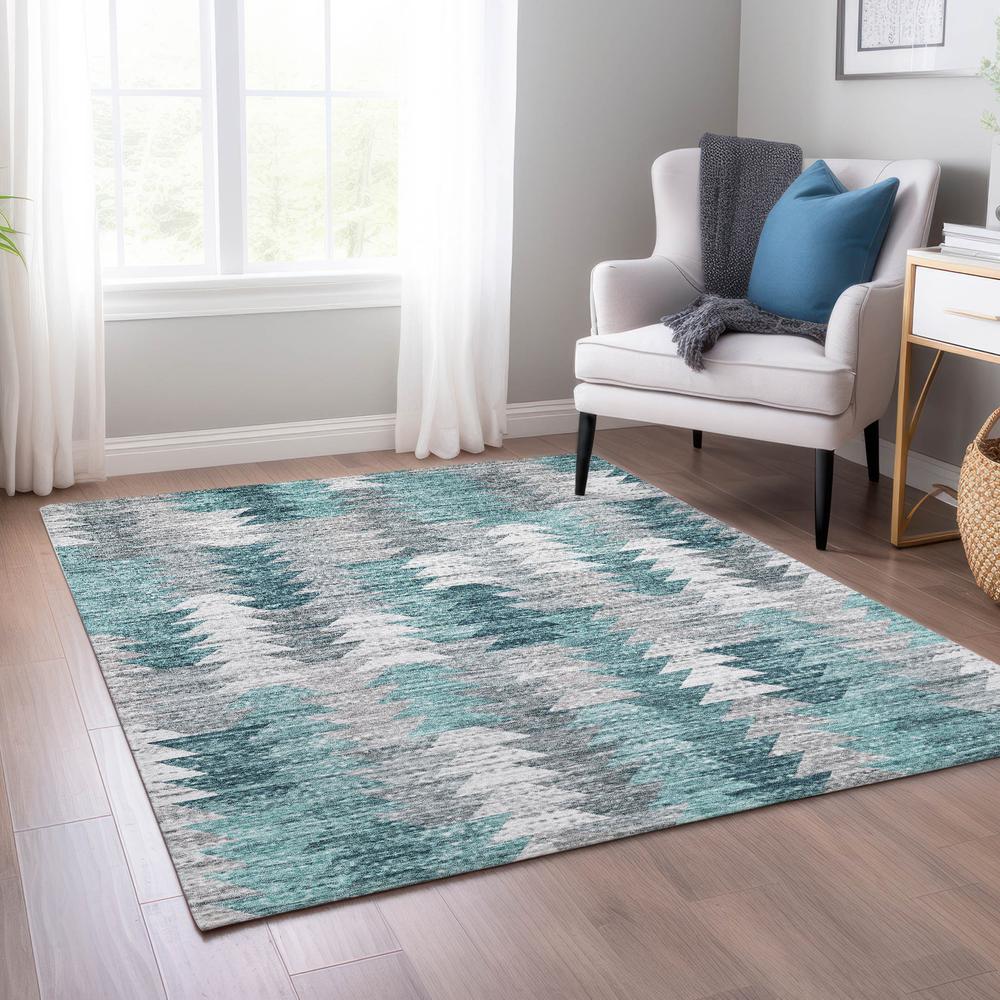 Chantille ACN632 Teal 3' x 5' Rug. Picture 6
