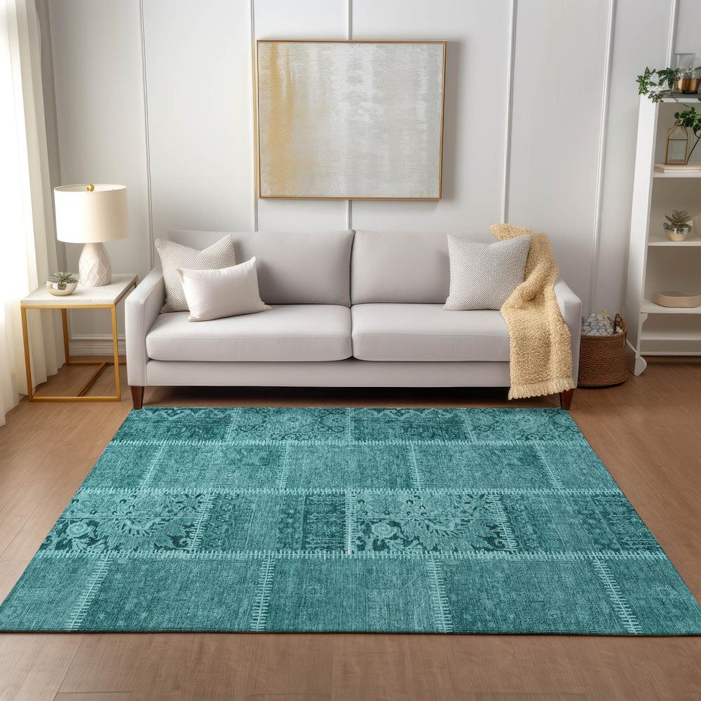 Chantille ACN635 Teal 3' x 5' Rug. Picture 7