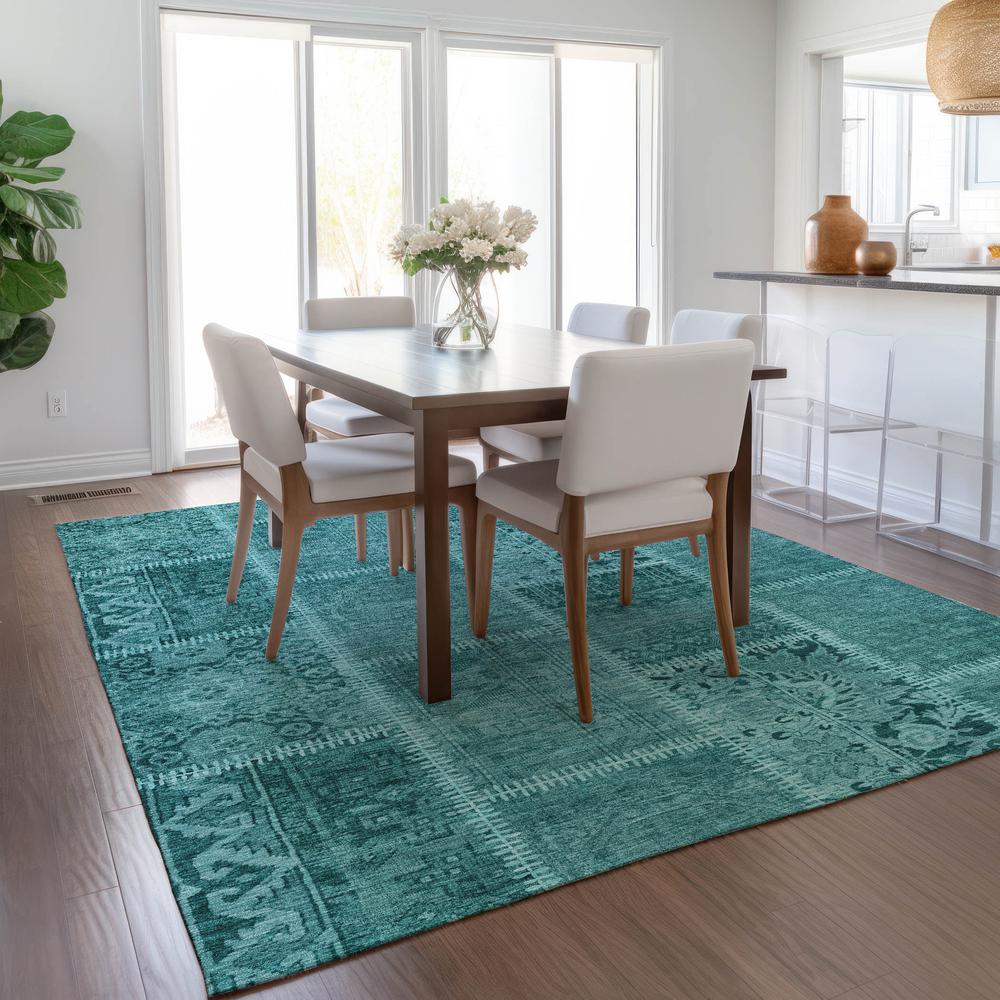 Chantille ACN635 Teal 3' x 5' Rug. Picture 8