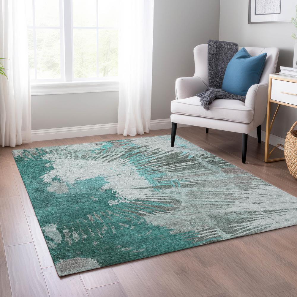 Chantille ACN645 Teal 3' x 5' Rug. Picture 7