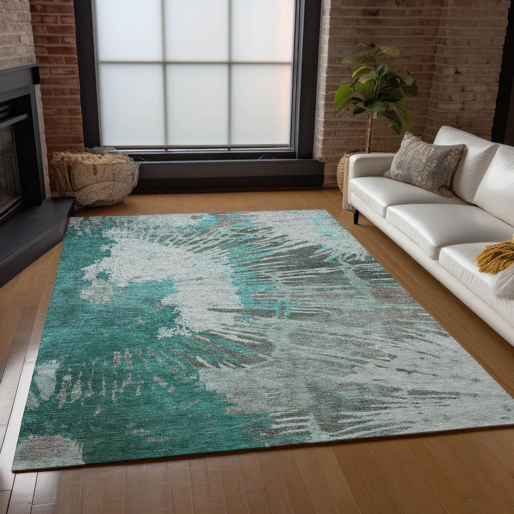 Chantille ACN645 Teal 3' x 5' Rug. Picture 8