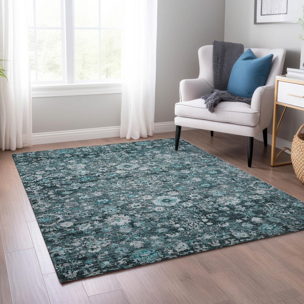 Chantille ACN651 Teal 3' x 5' Rug. Picture 6