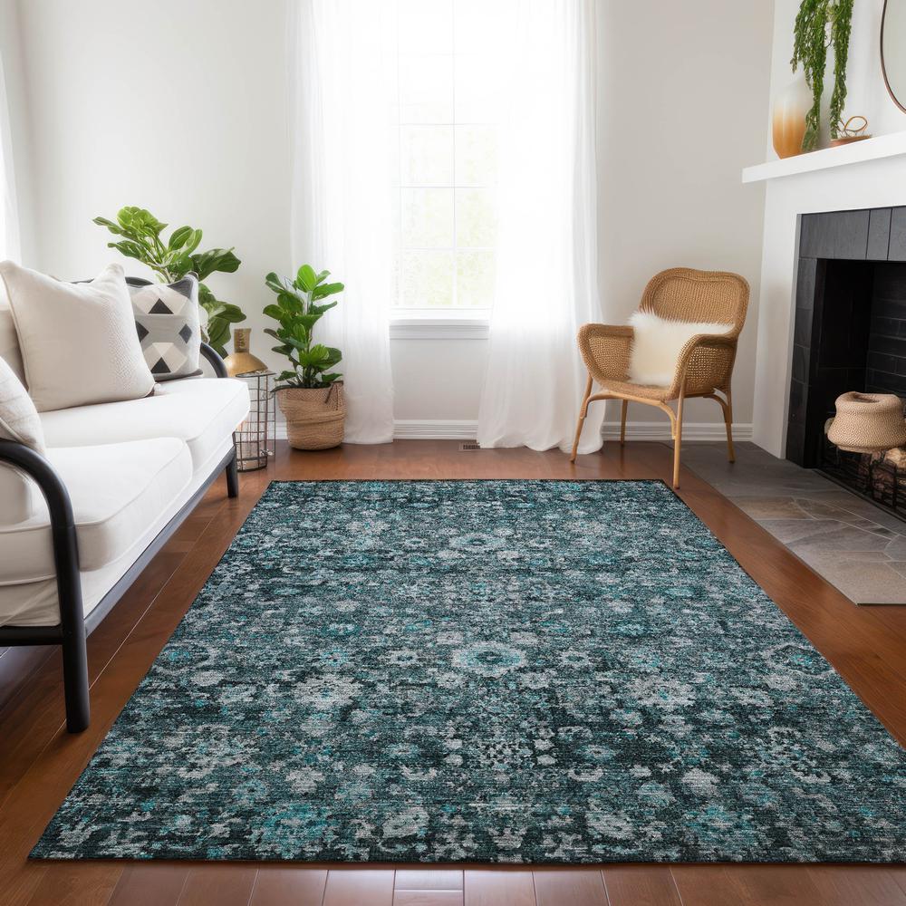 Chantille ACN651 Teal 3' x 5' Rug. Picture 7