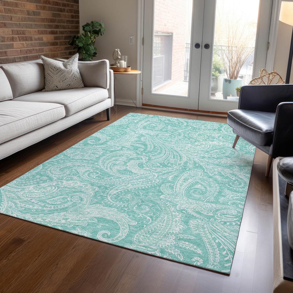 Chantille ACN654 Teal 3' x 5' Rug. Picture 6