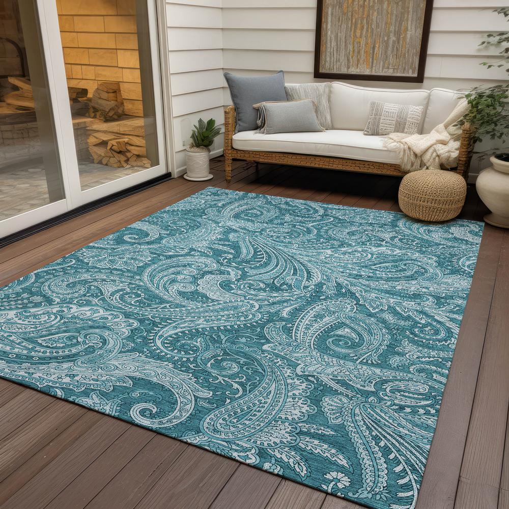 Chantille ACN654 Teal 3' x 5' Rug. Picture 9