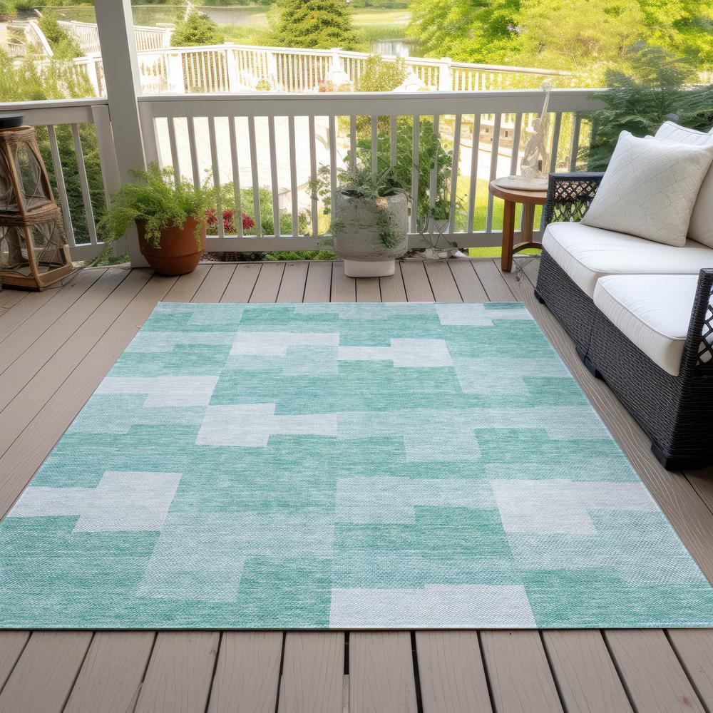 Chantille ACN659 Teal 3' x 5' Rug. Picture 8