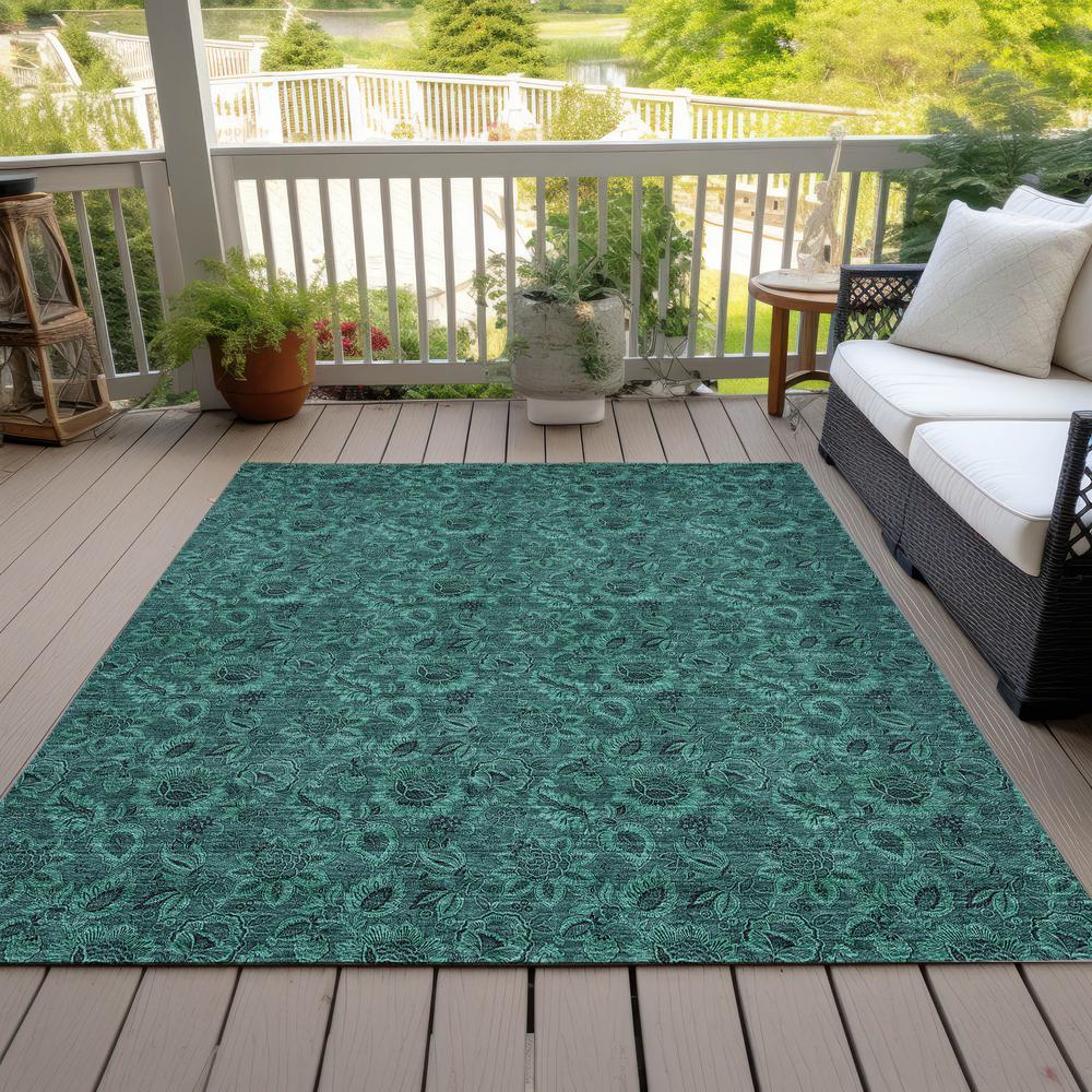 Chantille ACN661 Teal 3' x 5' Rug. Picture 9