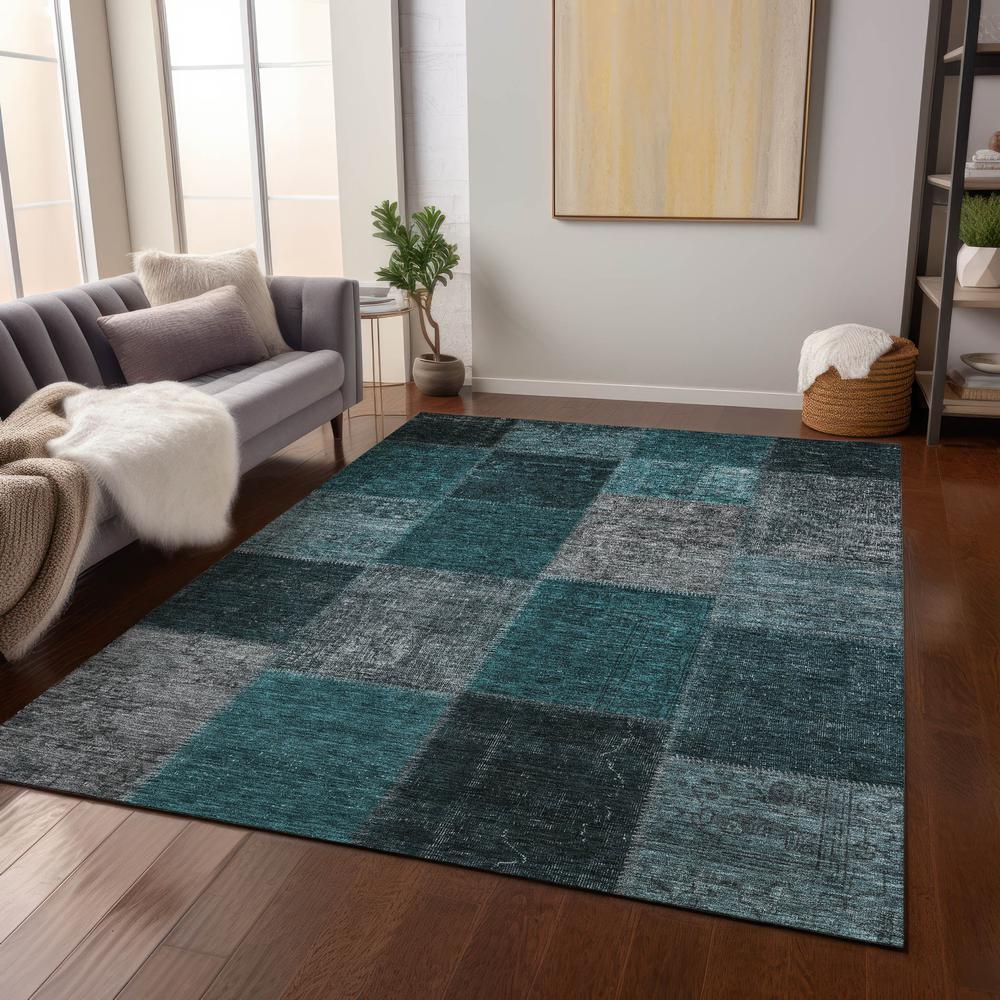 Chantille ACN663 Teal 3' x 5' Rug. Picture 6