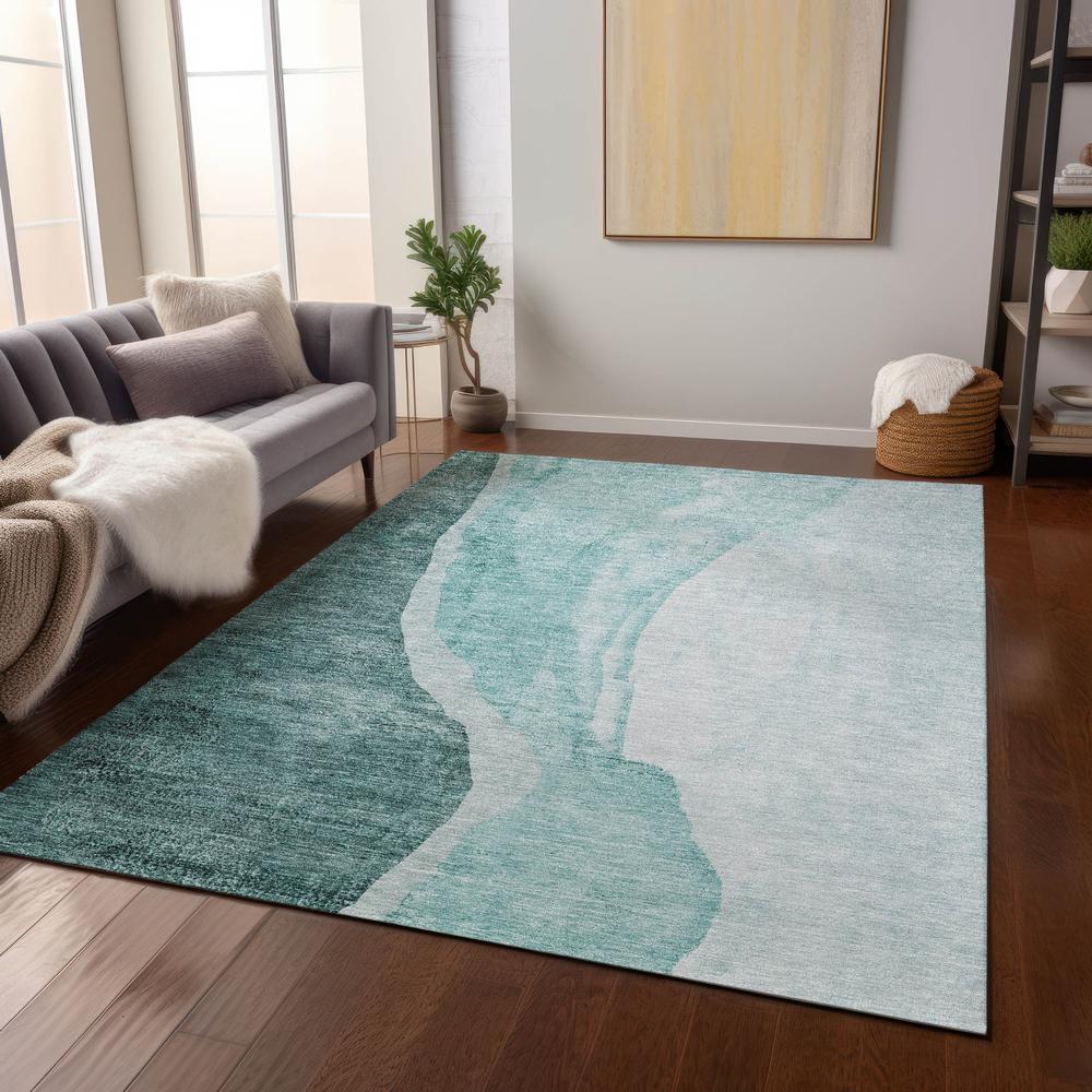 Chantille ACN667 Teal 3' x 5' Rug. Picture 6