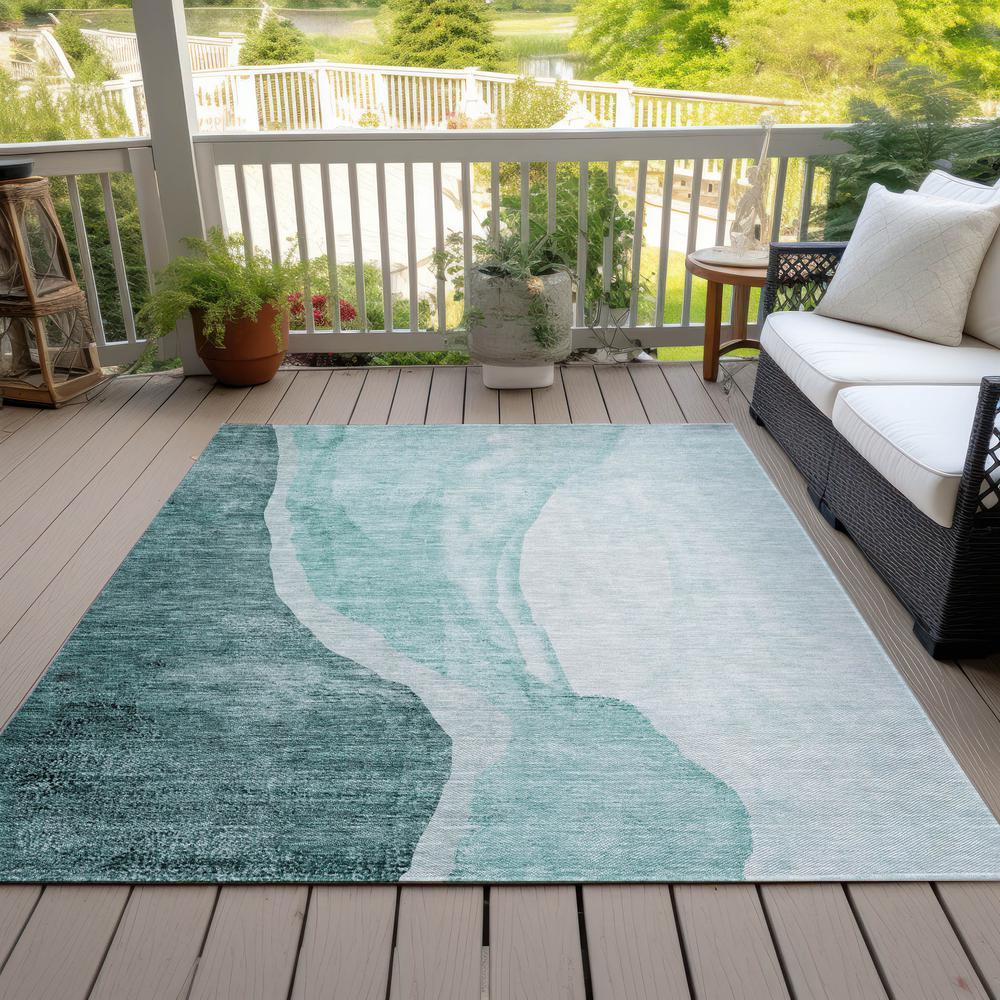 Chantille ACN667 Teal 3' x 5' Rug. Picture 8
