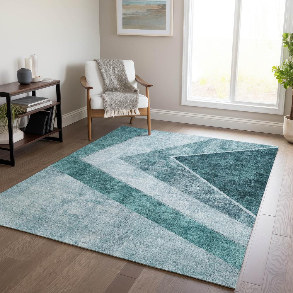 Chantille ACN671 Teal 3' x 5' Rug. Picture 6