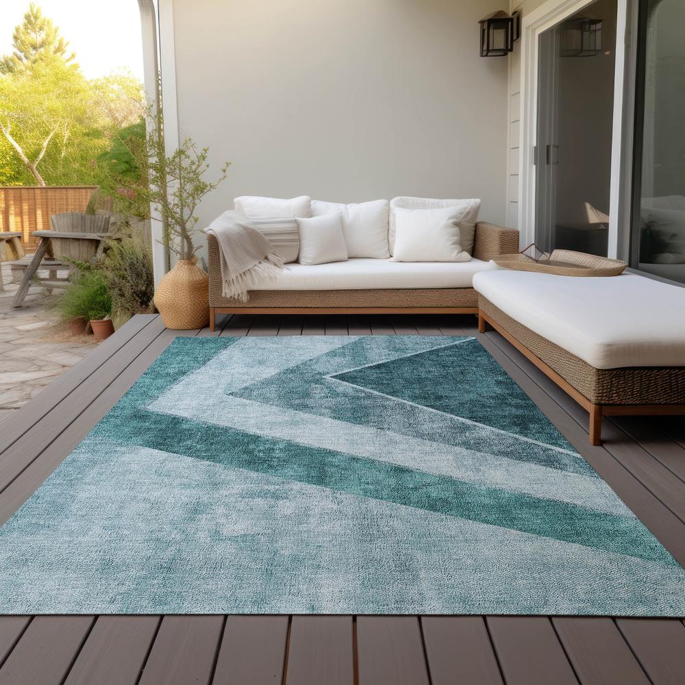 Chantille ACN671 Teal 3' x 5' Rug. Picture 8