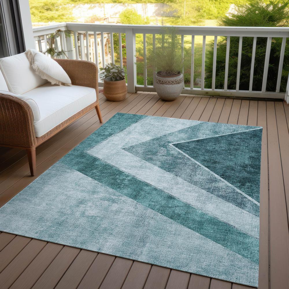 Chantille ACN671 Teal 3' x 5' Rug. Picture 9