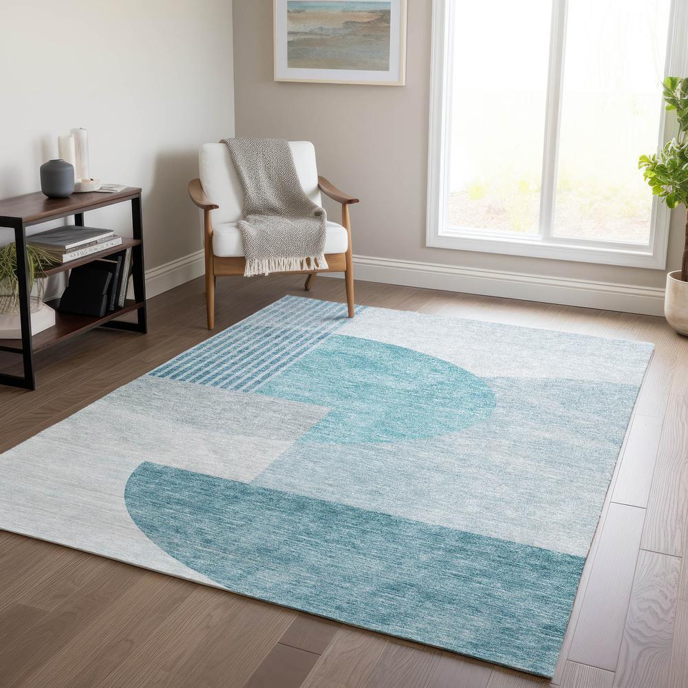 Chantille ACN678 Teal 3' x 5' Rug. Picture 6