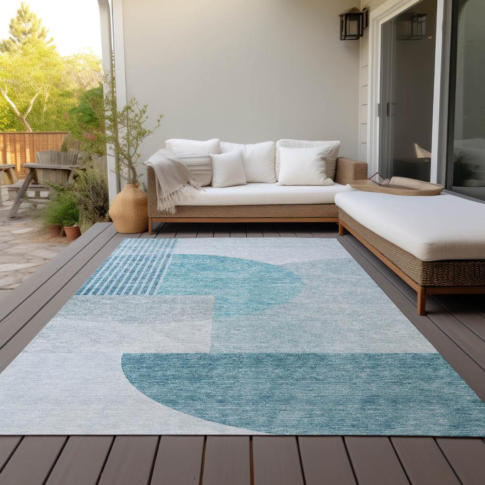 Chantille ACN678 Teal 3' x 5' Rug. Picture 8