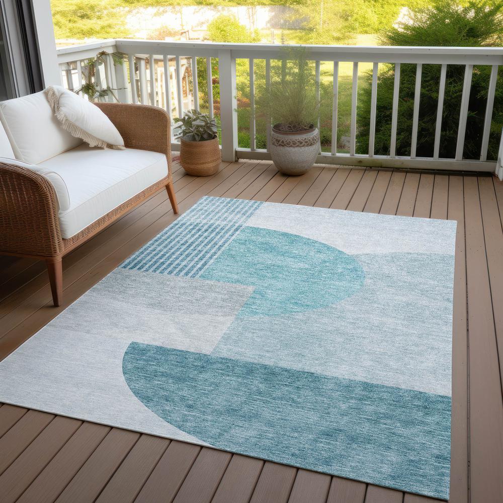 Chantille ACN678 Teal 3' x 5' Rug. Picture 9