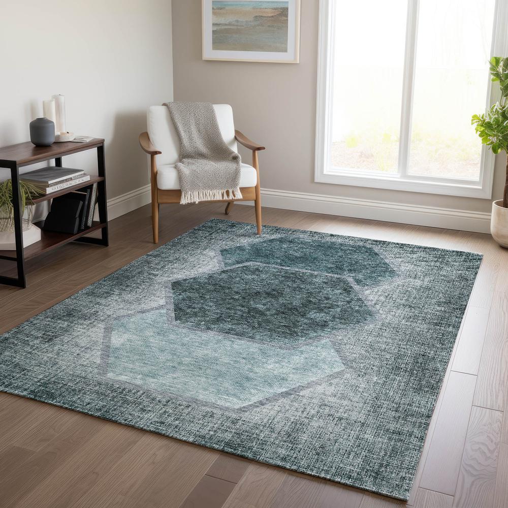 Chantille ACN679 Teal 3' x 5' Rug. Picture 6
