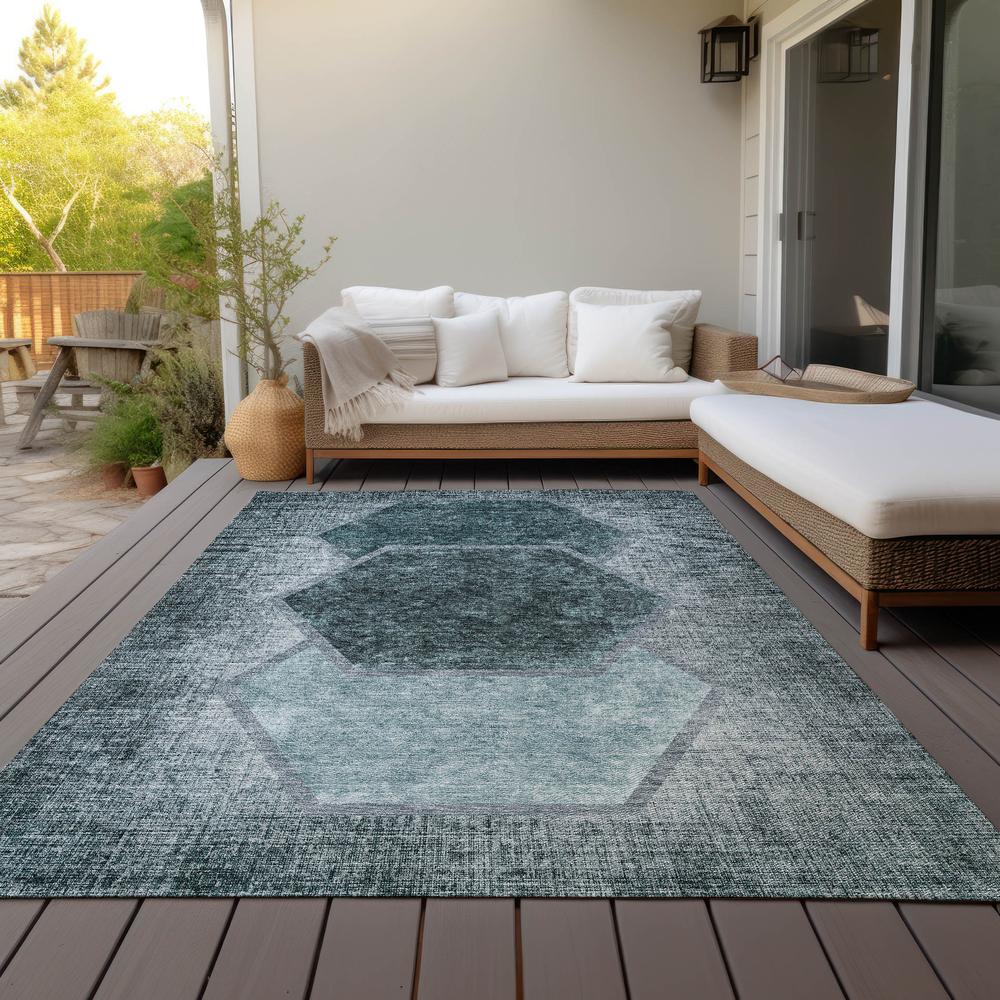 Chantille ACN679 Teal 3' x 5' Rug. Picture 8