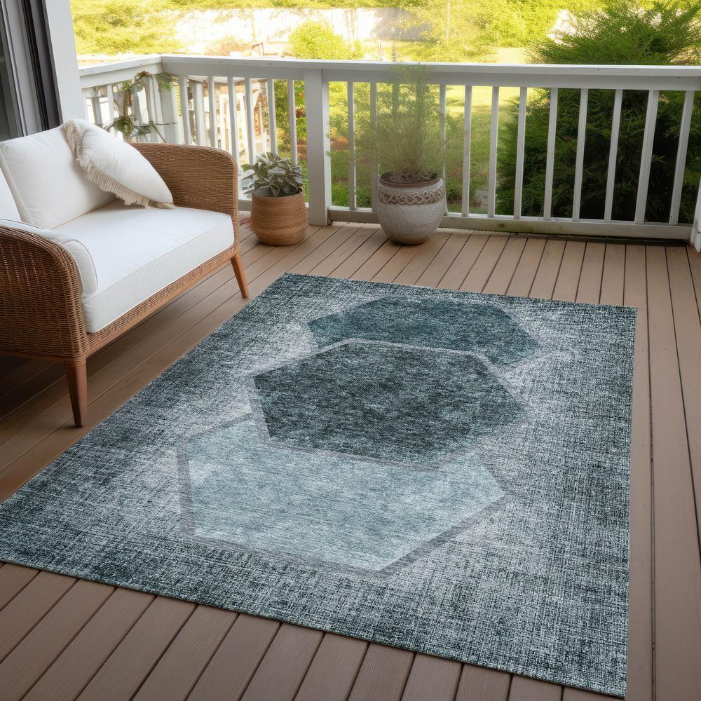 Chantille ACN679 Teal 3' x 5' Rug. Picture 9