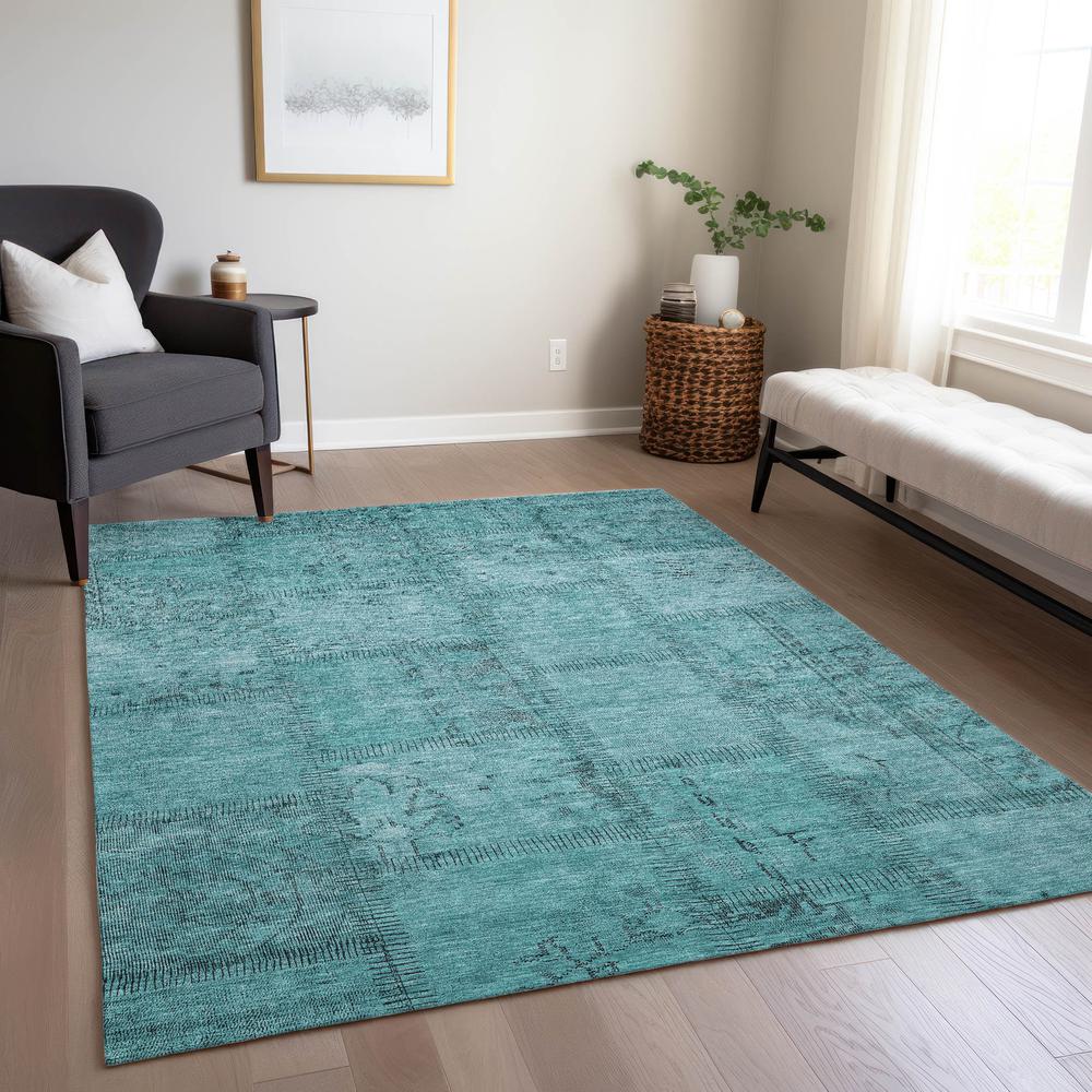 Chantille ACN685 Teal 3' x 5' Rug. Picture 7