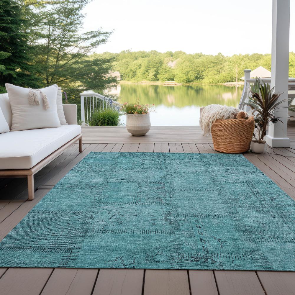 Chantille ACN685 Teal 3' x 5' Rug. Picture 9
